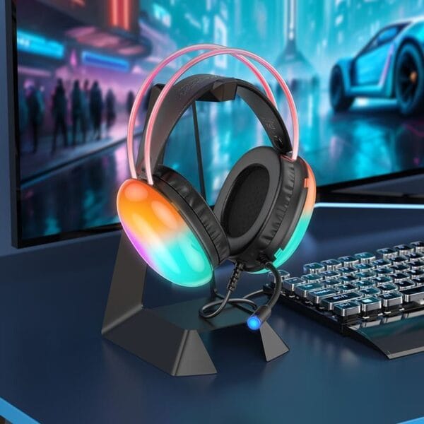 Hoco W109 Plus Rich - Casque Gaming avec Son surround 7.1 & RGB