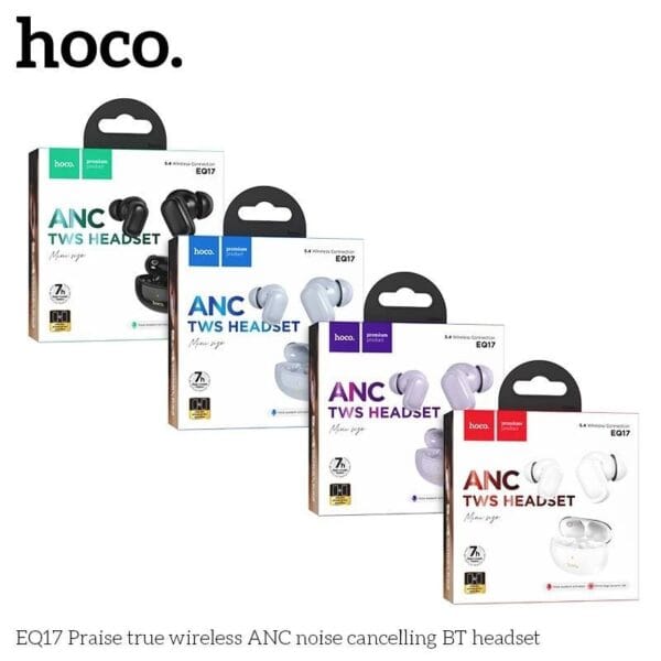 Hoco EQ17 ANC - Écouteurs sans fil Bluetooth 5.4 avec Réduction Active du Bruit