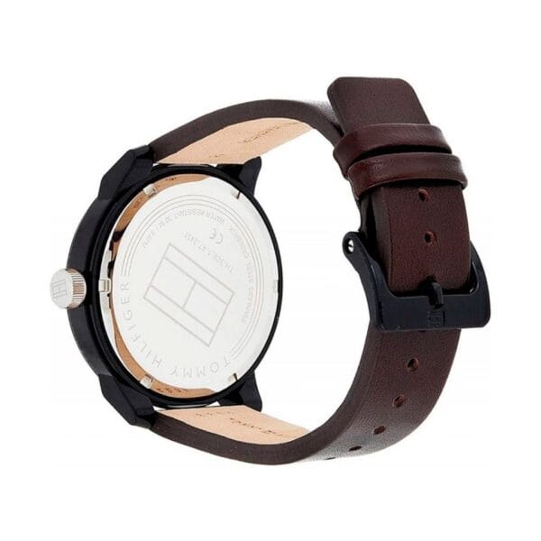 Montre Classique Homme 1791478 - Cadran Noir et Bracelet en Cuir Marron – Image 4