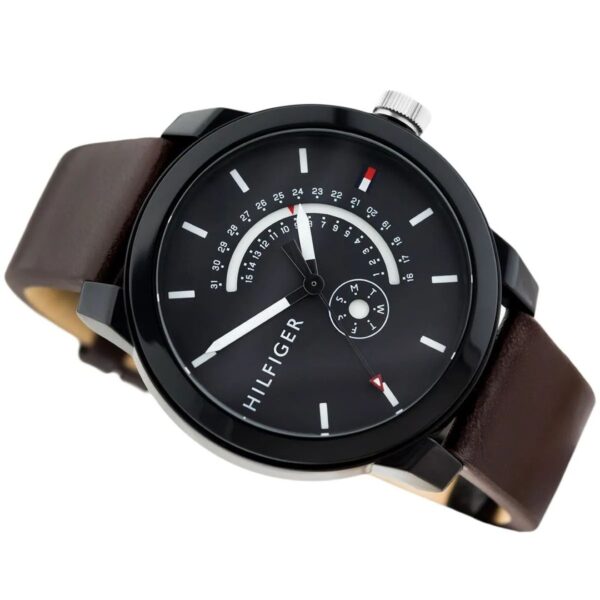 Montre Classique Homme 1791478 - Cadran Noir et Bracelet en Cuir Marron – Image 8