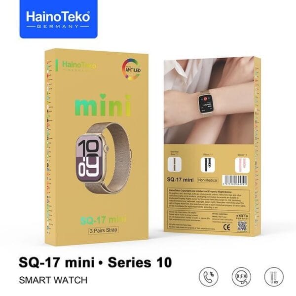 HainoTeko SQ-17 Mini – Smart Watch Series 10 AMOLED avec 3 Bracelets – Image 11