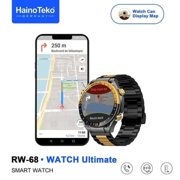 HainoTeko RW-68 Watch Ultimate - Smartwatch Amoled avec GPS & Alarme prière أوقات الصلاة