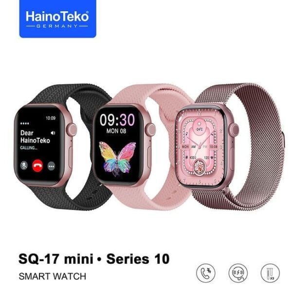 HainoTeko SQ-17 Mini – Smart Watch Series 10 AMOLED avec 3 Bracelets – Image 2