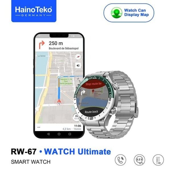 HainoTeko RW-67 Watch Ultimate – Smartwatch Amoled avec GPS & Alarme prière أوقات الصلاة