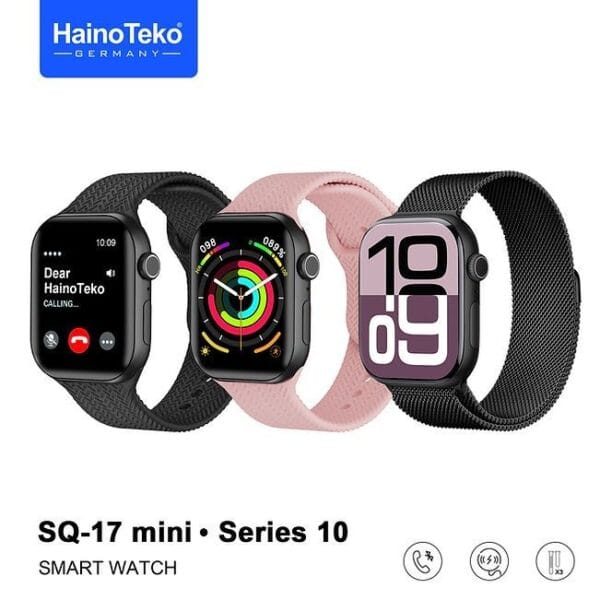 HainoTeko SQ-17 Mini – Smart Watch Series 10 AMOLED avec 3 Bracelets – Image 3