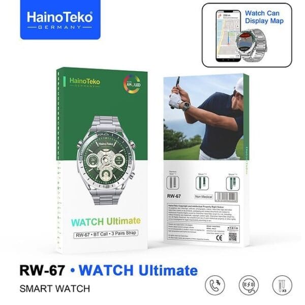 HainoTeko RW-67 Watch Ultimate – Smartwatch Amoled avec GPS & Alarme prière أوقات الصلاة – Image 6