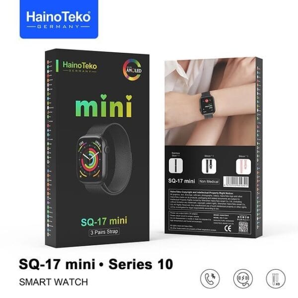 HainoTeko SQ-17 Mini – Smart Watch Series 10 AMOLED avec 3 Bracelets – Image 13