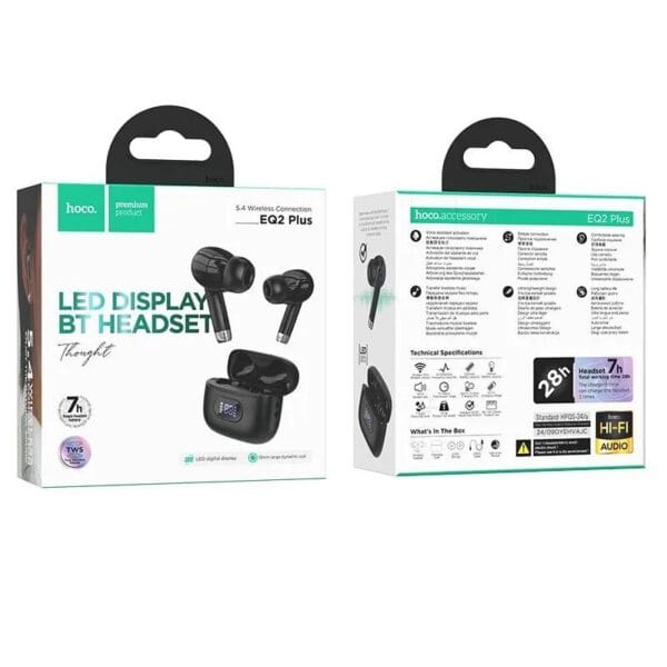 HOCO EQ2 Plus – Écouteurs Sans Fil Bluetooth 5.4 avec Affichage LED – Image 5