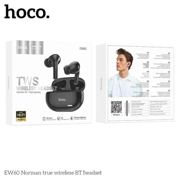 Hoco EW60 – Écouteurs Sans Fil Bluetooth 5.3 Noir – Image 5