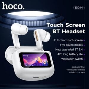HOCO EQ14 – Écouteurs Bluetooth 5.4 avec écran tactile intelligent LED