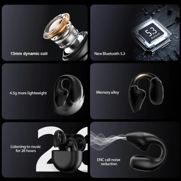Monster Open Ear 200 - Écouteurs Bluetooth 5.3 à Clip d'Oreille pour Sport – Image 9