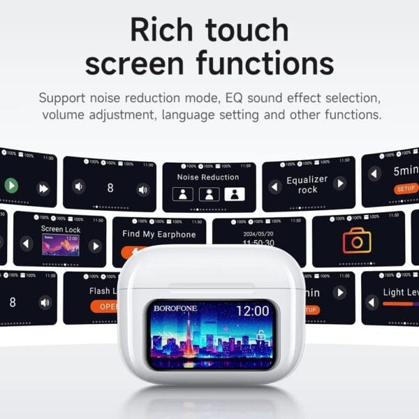 Hoco BOROFONE BW76 – Écouteurs Bluetooth 5.4 avec ANC & Écran Tactile – Image 10