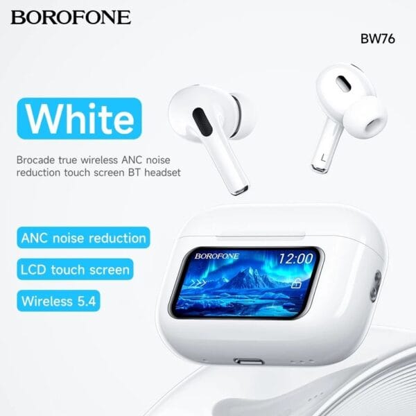 Hoco BOROFONE BW76 – Écouteurs Bluetooth 5.4 avec ANC & Écran Tactile
