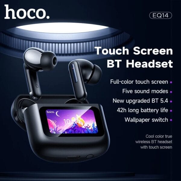 HOCO EQ14 – Écouteurs Bluetooth 5.4 avec écran tactile intelligent LED – Image 12