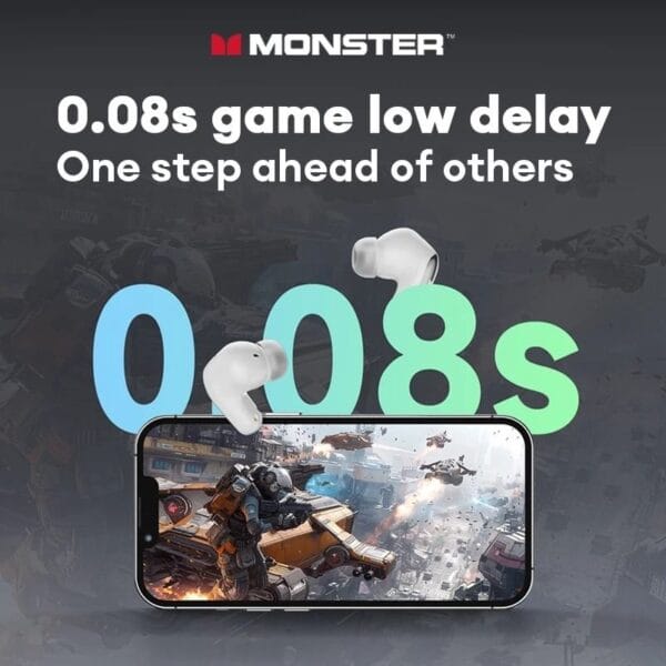 Monster MAXSTAR MQT52 – Écouteurs Bluetooth 5.4 avec Son Cinéma 3D, IA ENC – Image 4