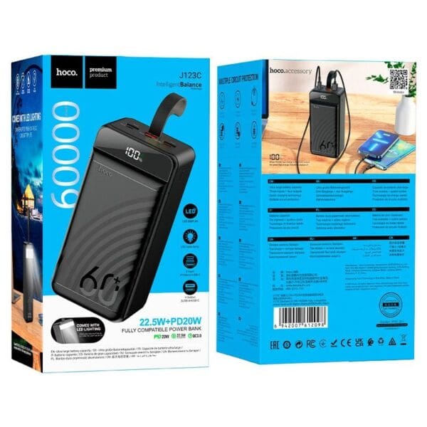 Hoco J123C Element - Power Bank 60000mAh avec Charge Rapide 22.5W
