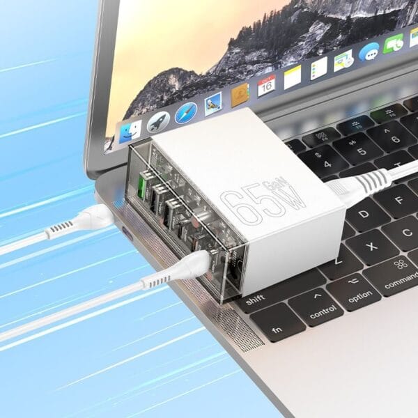 Hoco N36 Fuerza – Station de Charge GaN 65W avec 6 Ports – Image 3