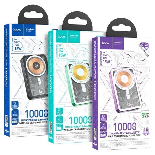 Hoco Q14A Ice Crystal – Power Bank 10000mAh avec Charge Sans Fil