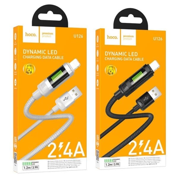 Hoco U126 Lantern - Câble de Charge Rapide USB vers Lightning (IP) - 1.2m