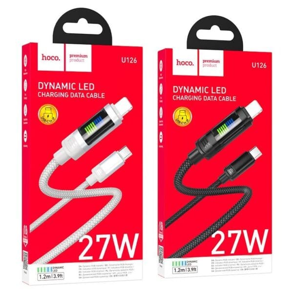 Hoco U126 Lantern - Câble de Charge Rapide Type-C vers Lightning (1.2m)