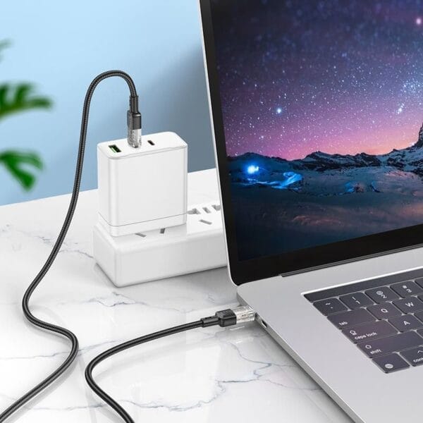 Hoco U129 Spirit – Câble de Charge Rapide 60W Type-C vers Type-C (1.2m) – Image 4