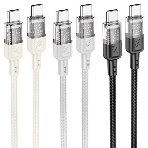 Hoco U129 Spirit – Câble de Charge Rapide 60W Type-C vers Type-C (1.2m) – Image 6