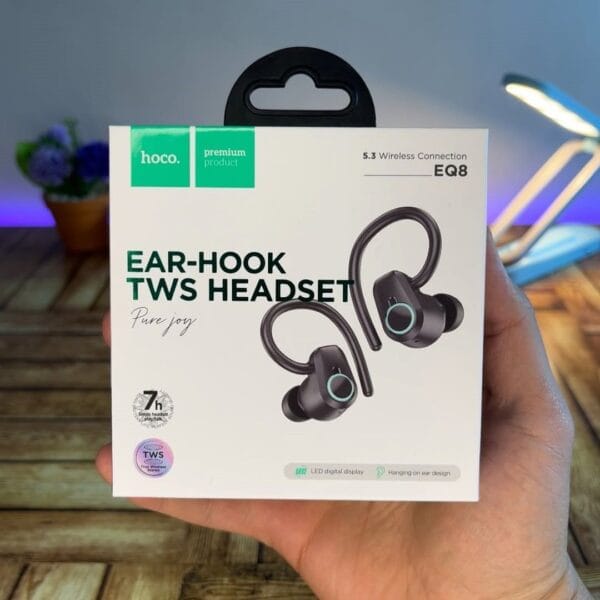 Hoco EQ8 - Écouteurs Bluetooth 5.3 - 7h d'Autonomie Non-Stop - Noir – Image 2