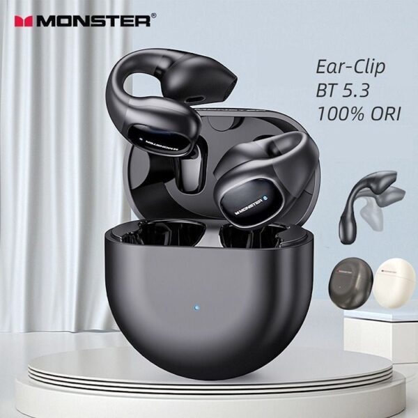 Monster Open Ear 200 - Écouteurs Bluetooth 5.3 à Clip d'Oreille pour Sport