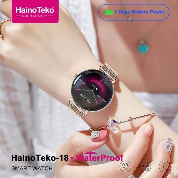 HainoTeko-18 Waterproof – Smart Watch AMOLED for Ladies – Image 7