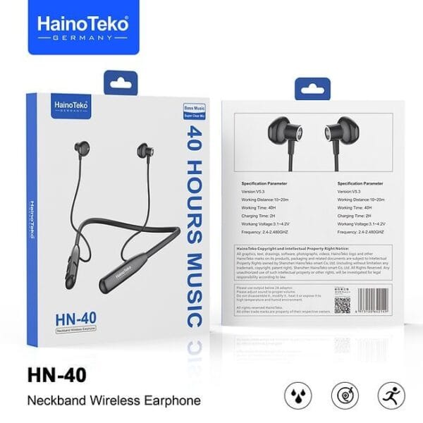 HainoTeko Germany HN-Series - Ecouteurs Bluetooth 5.3 avec Tour de Cou pour Sport – Image 3