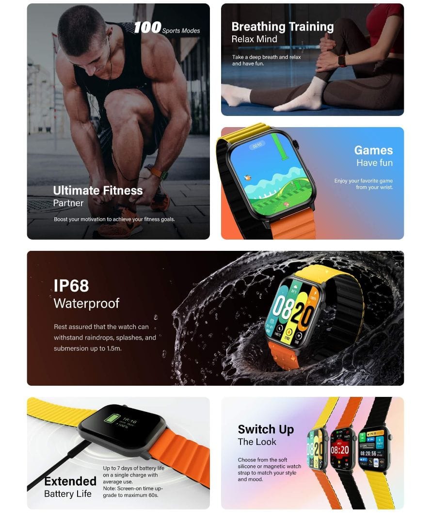 Kieslect Ks - Smart Watch avec Écran AMOLED 1.78” pour Sport