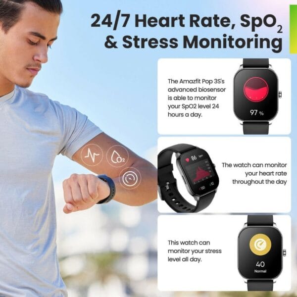 Amazfit Pop 3S – Smart Watch Premium avec Écran AMOLED 1.96" – Image 5
