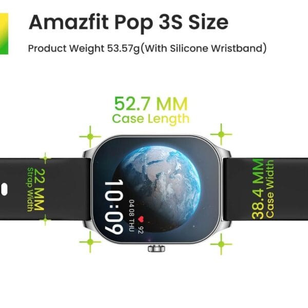 Amazfit Pop 3S – Smart Watch Premium avec Écran AMOLED 1.96" – Image 4