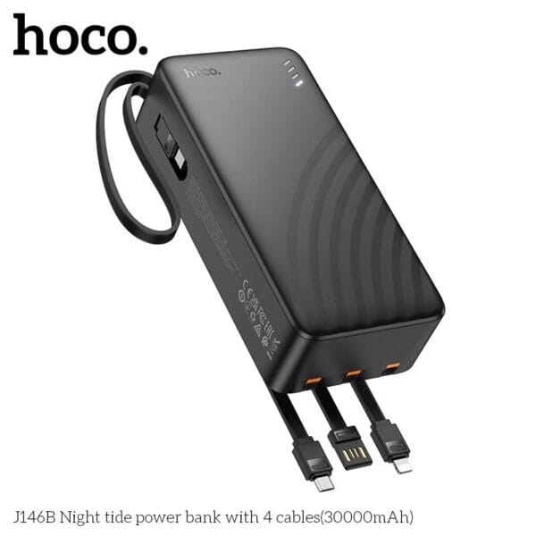 HOCO J146B - Power Bank 30000mAh avec 4 câbles intégrés – Image 2