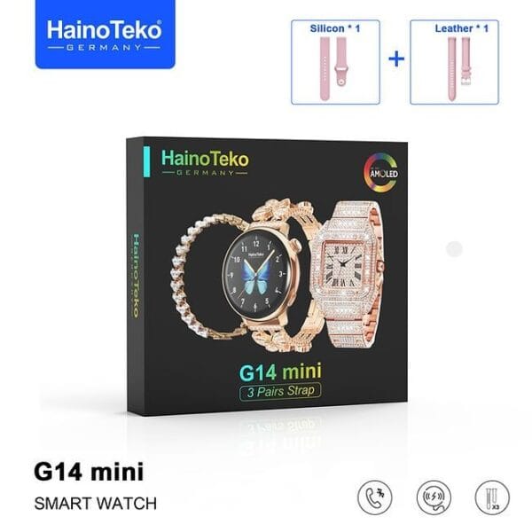 HainoTeko G14 Mini – Pack Smart Watch: 1*Bracelet, 1*Montre Classique, 1*Smart Watch avec 3 Bracelets – Image 10