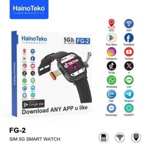 HainoTeko FG-2 - Smartwatch Android 5G, SIM, GPS, Caméras Avant & Arrière