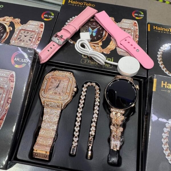 HainoTeko G14 Mini – Pack Smart Watch: 1*Bracelet, 1*Montre Classique, 1*Smart Watch avec 3 Bracelets – Image 5