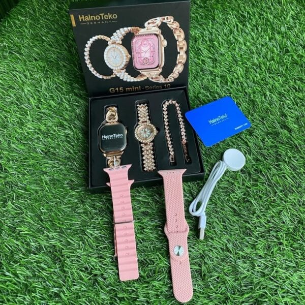 HainoTeko G15 Mini – Pack Smart Watch: 1*Bracelet, 1*Montre Classique, 1*Smart Watch avec 3 Bracelets – Image 4