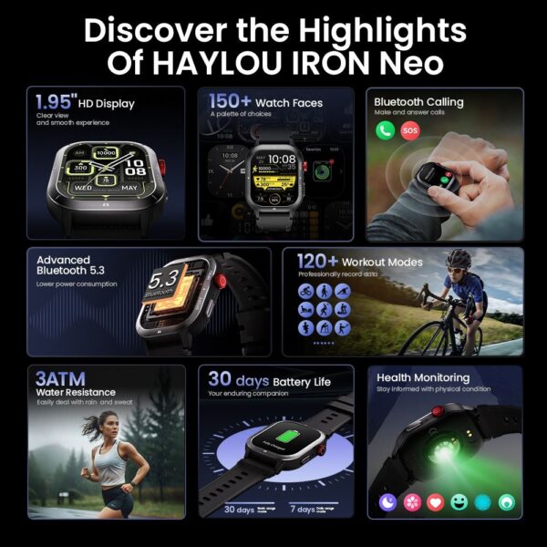 HAYLOU IRON Neo – Montre Connectée avec Écran TFT HD 1.95 pouce – Image 6