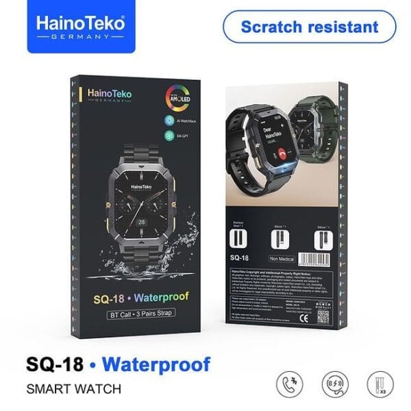 HainoTeko SQ-18 Waterproof – Smart Watch Ecran AMOLED avec IA