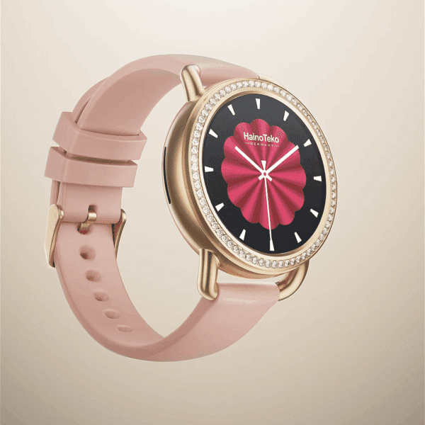 HainoTeko-9 Waterproof – Smart Watch AMOLED for Ladies – Golden Edition – Image 6