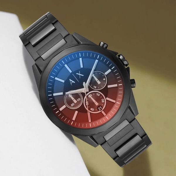 Armani Exchange Drexler - Montre Chronographe en Acier Noir avec Cadran Dégradé – Image 2