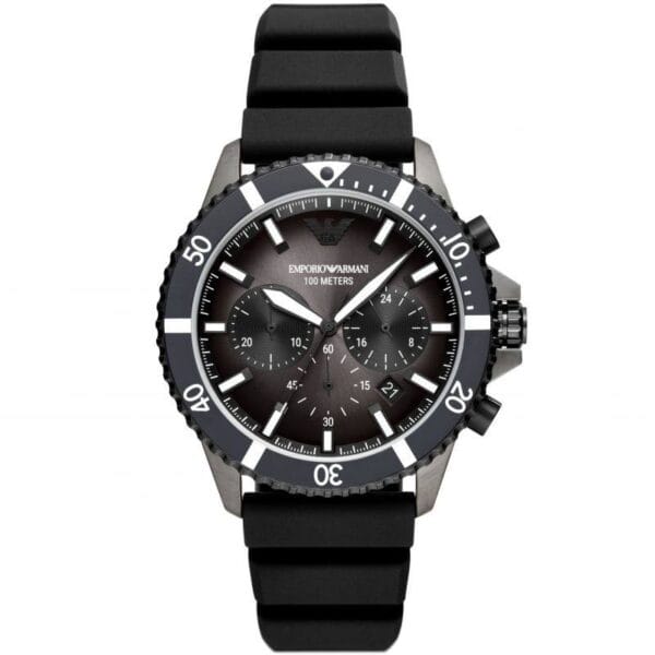 Emporio Armani Diver - Montre Chronographe 10 ATM pour Homme - Noir – Image 6