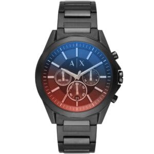 Armani Exchange Drexler - Montre Chronographe en Acier Noir avec Cadran Dégradé