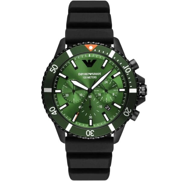 Emporio Armani Diver - Montre Chronographe 10 ATM pour Homme - Vert – Image 10