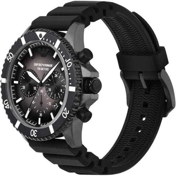Emporio Armani Diver - Montre Chronographe 10 ATM pour Homme - Noir – Image 8
