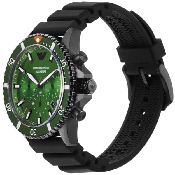 Emporio Armani Diver - Montre Chronographe 10 ATM pour Homme - Vert – Image 5