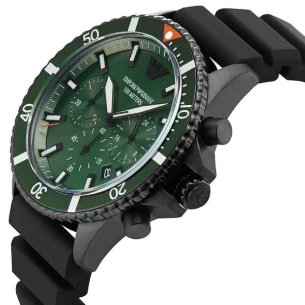 Emporio Armani Diver - Montre Chronographe 10 ATM pour Homme - Vert – Image 8