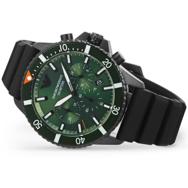 Emporio Armani Diver - Montre Chronographe 10 ATM pour Homme - Vert