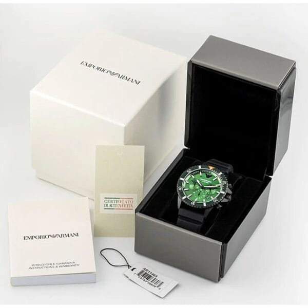 Emporio Armani Diver - Montre Chronographe 10 ATM pour Homme - Vert – Image 16